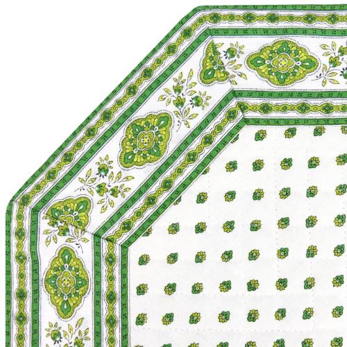 Set de table Octogonal Matelassé Vert motif Esterel 37x37