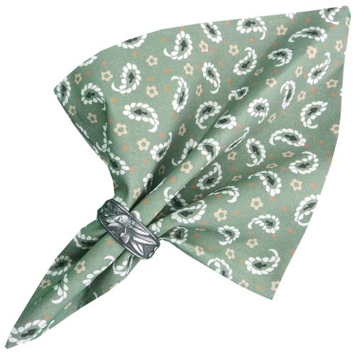 Serviette de table 45x45 cm Verte motif Provençal Volutes