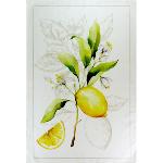 Torchon de cuisine 47 x 67 cm motif "Lemon" coloris Blanc