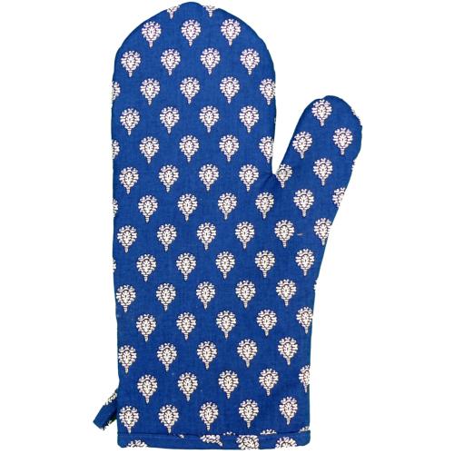 Gant de cuisine en tissu Provençal Bleu motif Indianaire