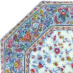 Set de table matelass octogonal Multicolore motif Champtre