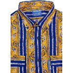 Chemise Jaune/Bleu Provençale manches longues motif Cachemire
