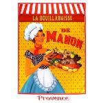 Torchon de cuisine 47 x 67 cm motif "la Bouillabaisse" coloris Jaune