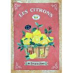 Torchon de cuisine 47 x 67 cm motif "Citrons de Provence" coloris Terracotta